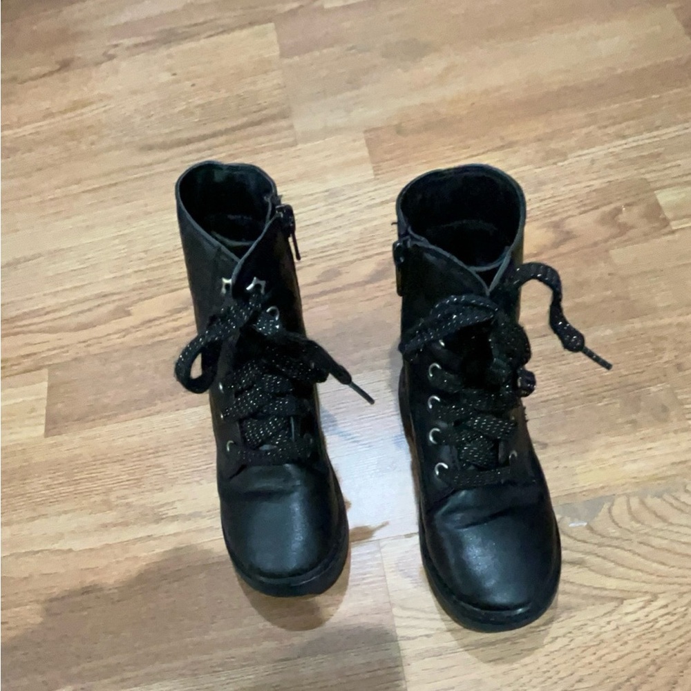 Black Lace-Up Boots for Your Little One! size 12